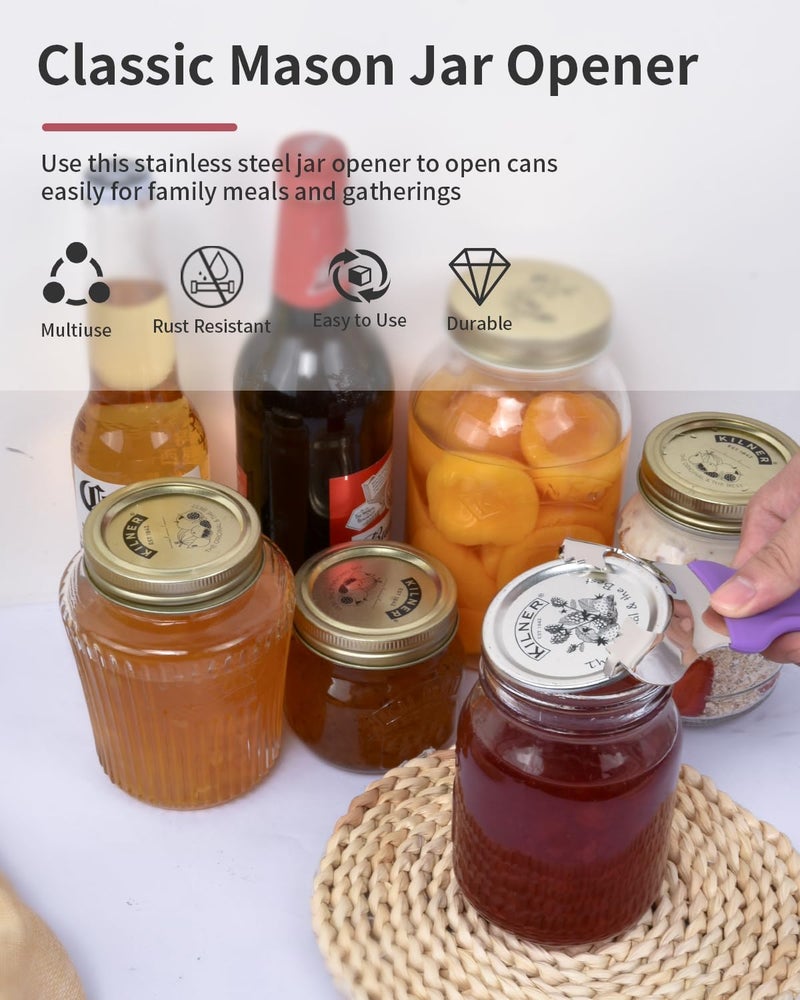 CYDW Mason Jar Opener Tool with No Lid Dents or Damage, Can Opener Manual Multi-Purpose, Easy Twist Manual Handheld Top Remover Utensil, Canning Supplies Tools and Bottle Opener, Made For Lifetime - Image 2